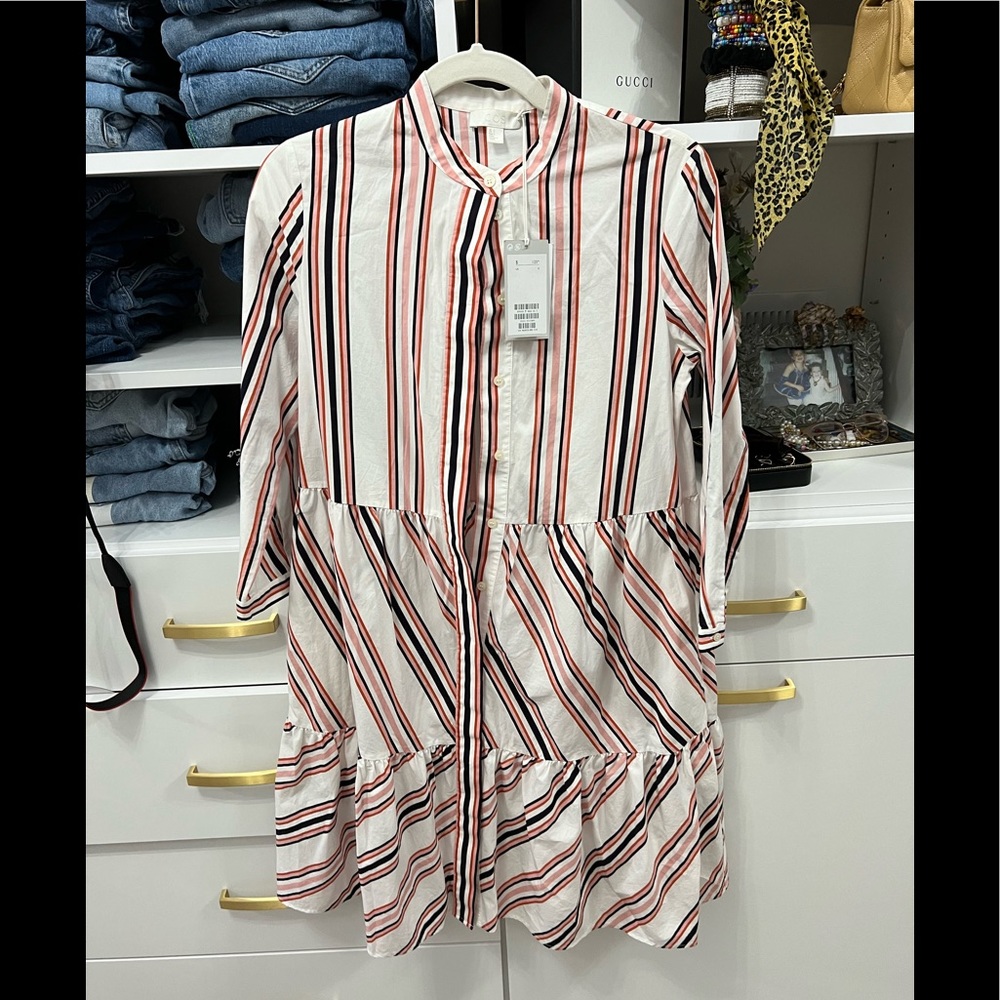 NWT COS Striped Poplin Button Down Dress